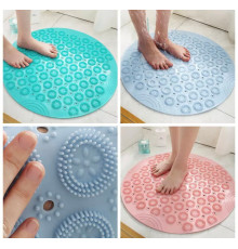 Круглий нековзний килимок РОЖОВИЙ, СІРИЙ 35 см килимок для душу, щітка для стоп (50) (100)