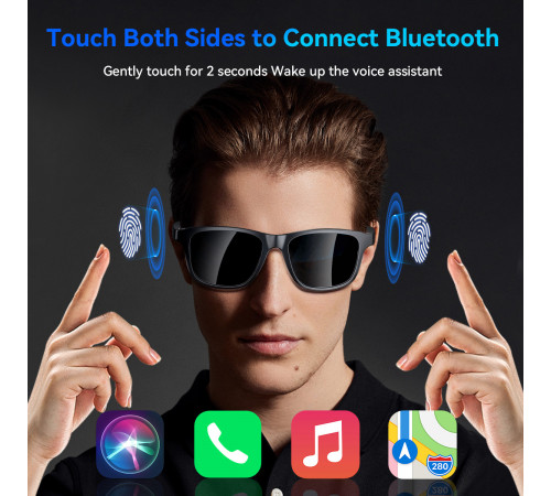 Смарт-окуляри XO E9 Weiqi Audio Bluetooth+UV Protective (3.7V, 80mAh*2)