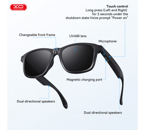 Смарт-окуляри XO E9 Weiqi Audio Bluetooth+UV Protective (3.7V, 80mAh*2)