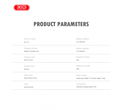 Smart Watch XO J13 AMOLED Women's Watch