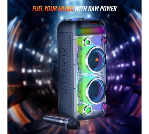 УЦІНКА Колонка Sing-e ZQS8282 RGB з мікрофоном та пультом 60W, 5000mAh (73,0*32,5*32,0 см) (тріщина на ручці)