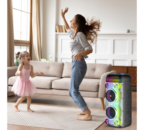 УЦІНКА Колонка Sing-e ZQS8282 RGB з мікрофоном та пультом 60W, 5000mAh (73,0*32,5*32,0 см) (тріщина на ручці)