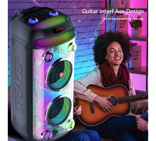 УЦІНКА Колонка Sing-e ZQS8282 RGB з мікрофоном та пультом 60W, 5000mAh (73,0*32,5*32,0 см) (тріщина на ручці)