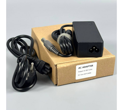 Мережевий зарядний пристрій для ноутбука LENOVO 65W, 20V, 3.25A (8.0*5.5mm)