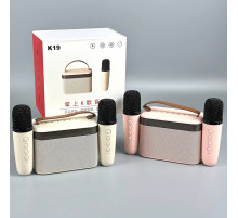 Колонка K19-2 з 2-ма мікрофонами, Bluetooth, SD, FM та підсвіткою (12,5*9*7,5см)