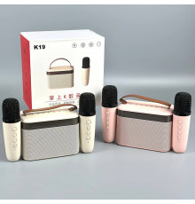 Колонка K19-2 з 2-ма мікрофонами, Bluetooth, SD, FM та підсвіткою (12,5*9*7,5см)