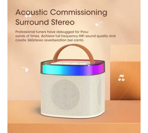 Колонка K19-2 з 2-ма мікрофонами, Bluetooth, SD, FM та підсвіткою (12,5*9*7,5см)