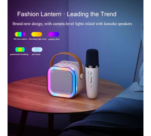 Колонка K12 з 2-ма мікрофонами Bluetooth, SD, RGB (9*9*7см)