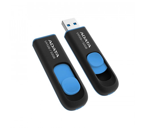 Флеш-накопичувач ADATA USB 3.2  UV 128 32Gb Black/Blue (AUV128-32G-RBE)