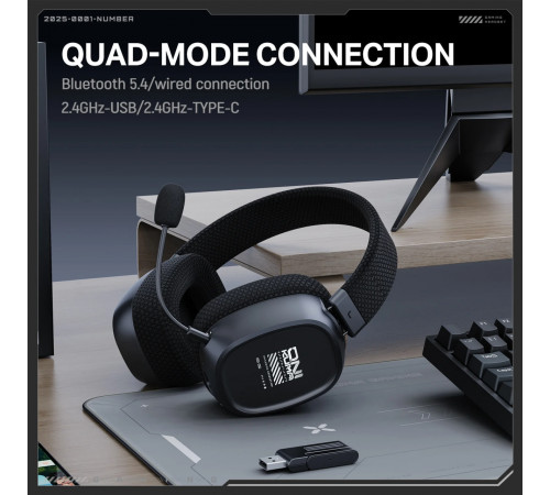 Навушники комп'ютерні Onikuma GT839 Gaming з мікрофоном та з 3ма режимами (Bluetooth 5.4, дротове, 2.4G)