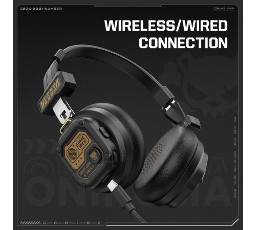 Навушники Onikuma GT803 Gaming з 2ма режимами (Bluetooth 5.4, дротове)