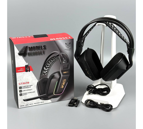 Навушники комп'ютерні Onikuma GT828 Gaming з мікрофоном та з 3ма режимами (Bluetooth 5.3, дротове, 2.4G)