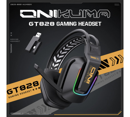 Навушники комп'ютерні Onikuma GT828 Gaming з мікрофоном та з 3ма режимами (Bluetooth 5.3, дротове, 2.4G)