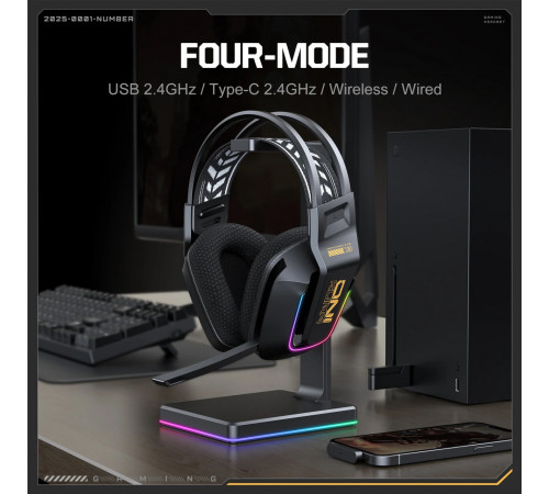 Навушники комп'ютерні Onikuma GT828 Gaming з мікрофоном та з 3ма режимами (Bluetooth 5.3, дротове, 2.4G)