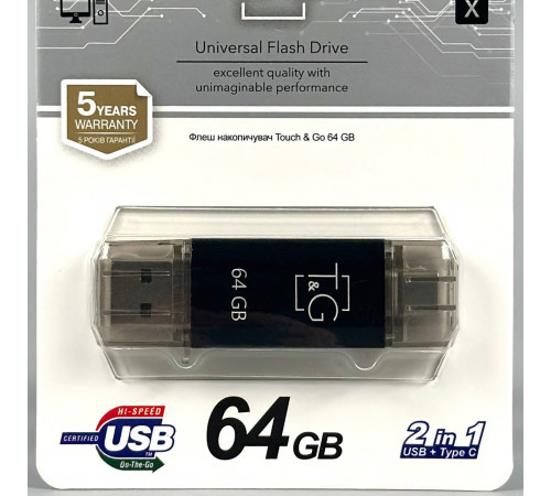 USB флеш T&G 64Gb Star 009 USB+Type-C