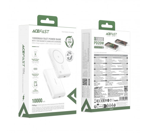 УМБ Power Bank AceFast M26 10000mAh PD20W з бездротовою зарядкою
