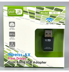 USB WiFi 6 Адаптер RE-901 із підтримкою двох діапазонів 2.4G-5G, швидкість до 600Mbps USB2.0
