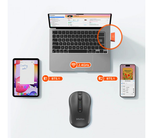 Мишка бездротова Meetion BTM185R 2.4G+BT 3200dpi