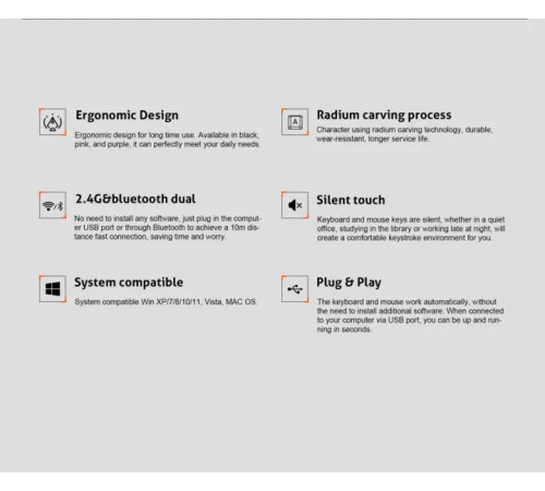 Клавіатура бездротова + мишка Meetion Director B2 2in1 2.4G+BT (з Eng, UA розкладками)