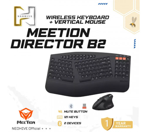 Клавіатура бездротова + мишка Meetion Director B2 2in1 2.4G+BT (з Eng, UA розкладками)
