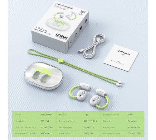 Бездротові навушники Onikuma T25 OWS AI Translation (з функцією перекладу)
