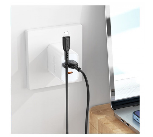 Кабель BOROFONE BX91 USB to iP 2.4A,1m, PVC, PVC connectors, Black (6974443389883)