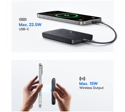 УМБ Power Bank Baseus EnerFill FM12 Qi2 10000mAh 22.5W Magnetic з бездротовою зарядкою (E0028500)