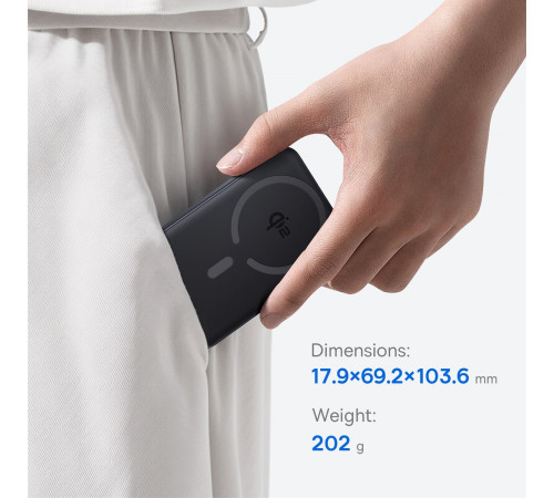 УМБ Power Bank Baseus EnerFill FM12 Qi2 10000mAh 22.5W Magnetic з бездротовою зарядкою (E0028500)