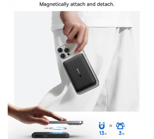 УМБ Power Bank Baseus EnerFill FM12 Qi2 10000mAh 22.5W Magnetic з бездротовою зарядкою (E0028500)