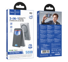 УМБ Power Bank Hoco Q46 Title 5000mAh PD20W з кардхолдером, підставкою та бездротовою зарядкою (15W)