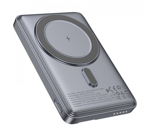 УМБ Power Bank Hoco Q46 Title 5000mAh PD20W з кардхолдером, підставкою та бездротовою зарядкою (15W)