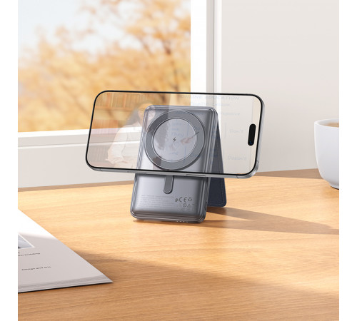 УМБ Power Bank Hoco Q46 Title 5000mAh PD20W з кардхолдером, підставкою та бездротовою зарядкою (15W)