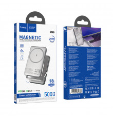 УМБ Power Bank Hoco Q36 Sunlight 5000mAh PD20W з підставкою та бездротовою зарядкою (10W)