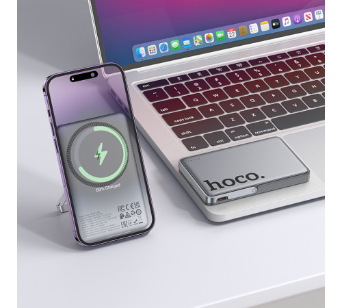 УМБ Power Bank Hoco Q36 Sunlight 5000mAh PD20W з підставкою та бездротовою зарядкою (10W)