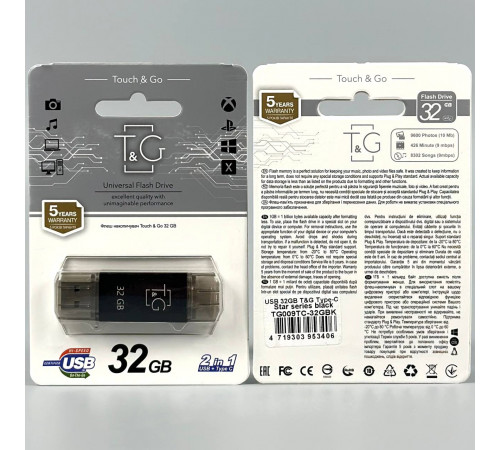 USB флеш T&G 32Gb Star 009 (USB+Type-C)