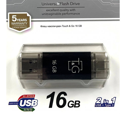 USB флеш T&G 16Gb Star 009 (USB+Type-C)