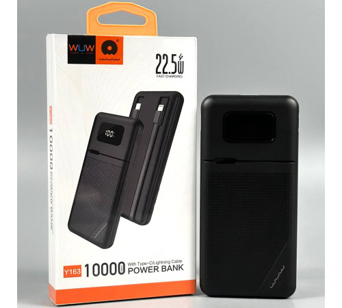 УМБ Power Bank WUW Y163 10000mAh PD22.5W  (with cable Type-C+Lightning)