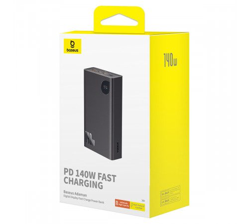 Зовнішній акумулятор Baseus Adaman  Digital Display Fast Charge Power Bank 24000mAh 140W Cluster Black (P10021508113-00)