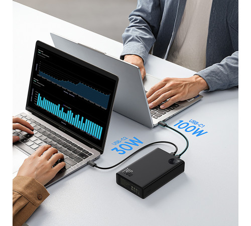 Зовнішній акумулятор Baseus Adaman  Digital Display Fast Charge Power Bank 24000mAh 140W Cluster Black (P10021508113-00)