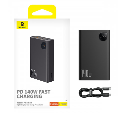 Зовнішній акумулятор Baseus Adaman  Digital Display Fast Charge Power Bank 24000mAh 140W Cluster Black (P10021508113-00)