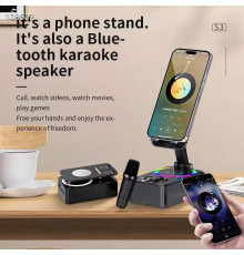 Блогер Підставка для телефону, динамік для караоке 2мікрофа 3колір Microphone speaker set  K18-2(50