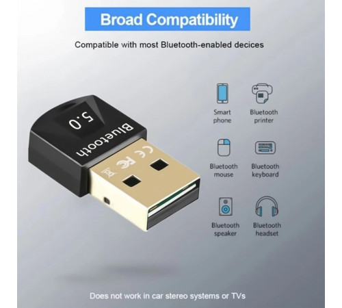 Bluetooth-адаптер  ESSAGER Mini BT5.0 Adapter Black (EBT50-MN01)