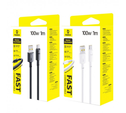 Data Cable Baseus New Braided FC Type-C 100W 1m (E0426W01, E0426W03)