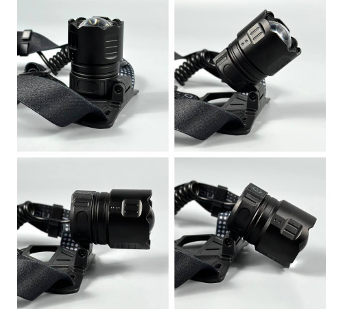 Ліхтар налобний 8505 PM10-4TG White, Yellow, Blue, Red light (2*18650, Type-C, Zoom)