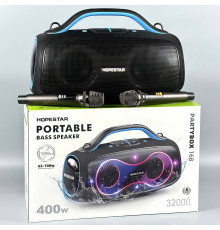 Колонка HOPESTAR Party Box 168 с 2-мя микрофонами 400W, 32000mAh (49,5*29,3*22,0 см)