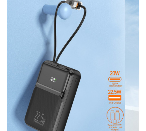 УМБ Power Bank WUW Y159 20000mAh PD20W+22.5W (with cable Type-C+Lightning)