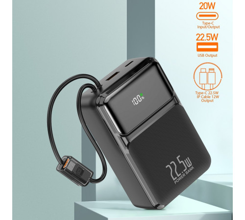 УМБ Power Bank WUW Y160 30000mAh PD20W+22.5W (with cable Type-C+Lightning)
