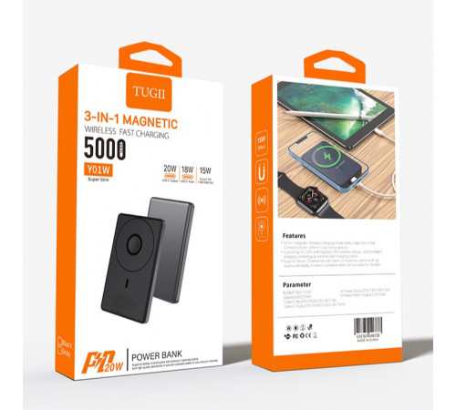 УМБ Power Bank WUW TUGII Y01W 5000mAh PD20W+15W з бездротовою зарядкою