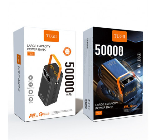 УМБ Power Bank WUW TUGII Y105 50000mAh PD22.5W+QC3.0 (with cable Lightning+Micro+Type-C+USB)