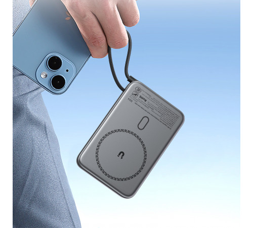 УМБ Power Bank AceFast M24 10000mAh 22.5W з бездротовою зарядкою та підставкою (with cable Type-C)